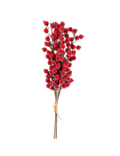 Rametto di Natale Bacche Rosse Ghiacciate H65cm PVC, Decorazioni di Natale, Addobbi, La magia di Natale per la casa