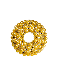 Corona di Natale Sfere Oro Diam.80cm PVC, Ghirlanda di Natale, Addobbi, La magia di Natale per la casa