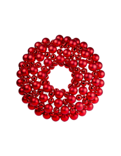 Corona di Natale Sfere Rosse Diam.80cm PVC, Ghirlanda di Natale, Addobbi, La magia di Natale per la casa