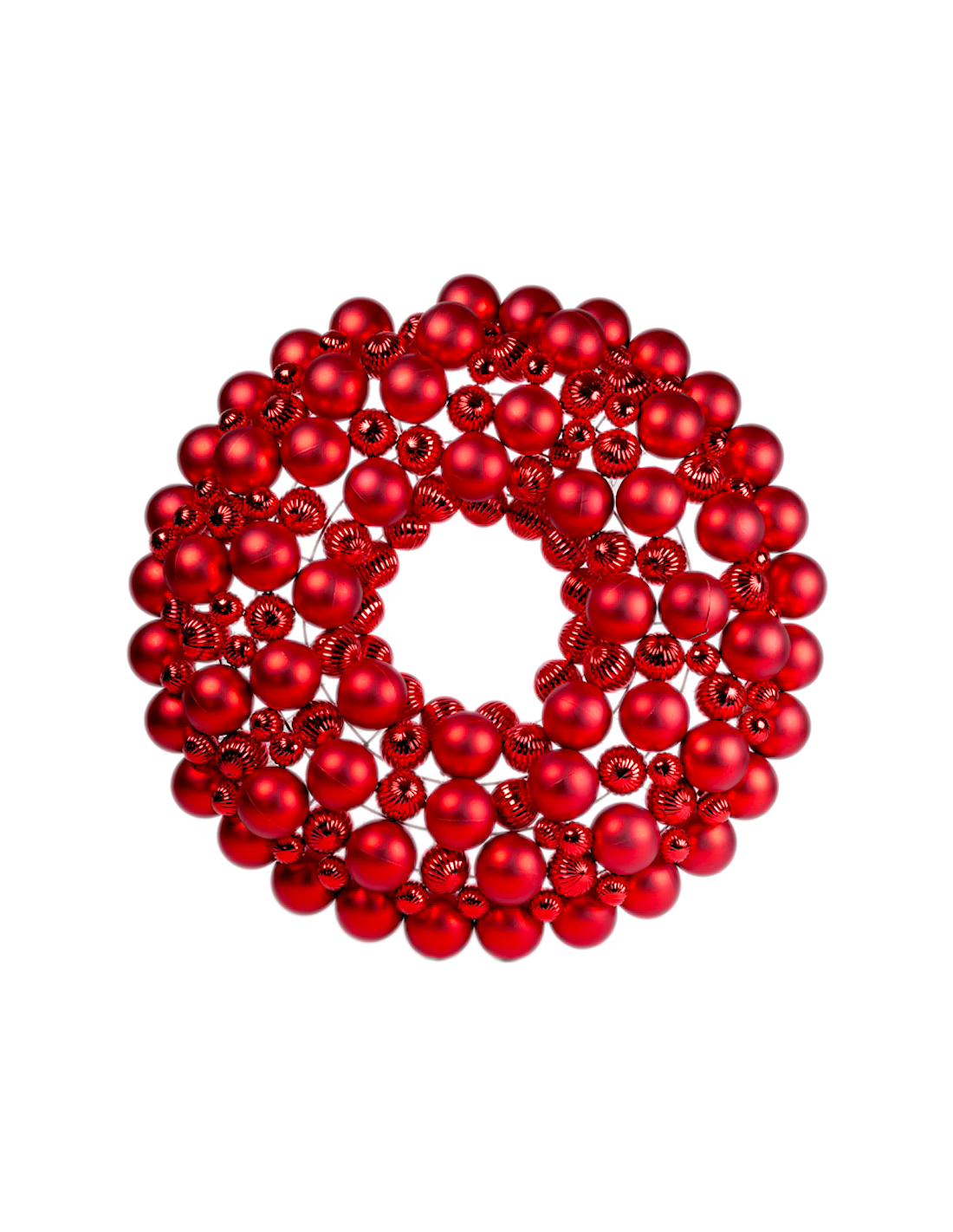 Corona di Natale Sfere Rosse Diam.80cm PVC, Ghirlanda di Natale, Addobbi, La magia di Natale per la casa