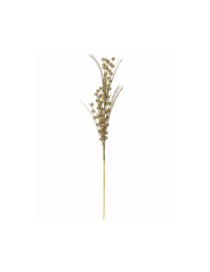 RAMO PLASTICA BACCHE ORO H69CM