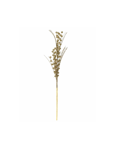 RAMO PLASTICA BACCHE ORO H69CM
