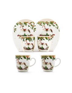 Set 2 Tazzine di Natale in Porcellana 80ml, Tazze Caffè, Servizi Tavola, La magia di Natale per la casa