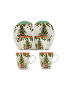 Set 2 Tazzine di Natale in Porcellana 80ml, Tazze Caffè, Servizio Tavola, La magia di Natale per la casa