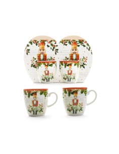Set 2 Tazzine di Natale in Porcellana 80ml, Tazze Caffè, Servizio Tavola, La magia di Natale per la casa