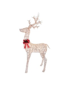 Renna di Natale Oro Metallo 25,5x10x38cm con 30 Luci, Decorazioni Natalizie, Addobbi, La magia di Natale per la casa 2