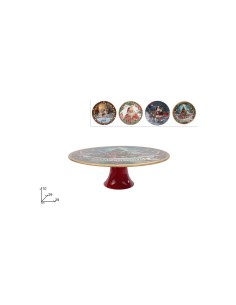 Alzata di Natale in Plastica D29cm, Decoro Natalizio Assortito, Porta Dolci e Torte, La magia di Natale per la casa