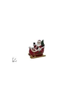 Babbo Natale su Slitta Natalizia 13cm, Statuina Decorativa, Addobbi Natalizi, La magia di Natale per la casa