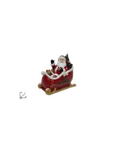Babbo Natale su Slitta Natalizia 19cm, Statuina Decorativa, Addobbi Natalizi, La magia di Natale per la casa