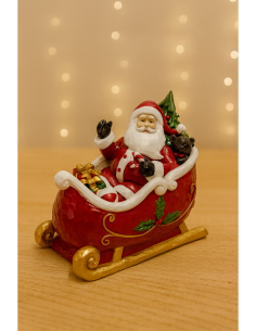 Babbo Natale su Slitta Natalizia 19cm, Statuina Decorativa, Addobbi Natalizi, La magia di Natale per la casa 2