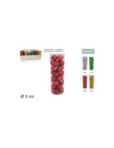 Confezione 32 Sfere di Natale 5cm Assortite, Palline Natalizie, Addobbi Albero, La magia di Natale per la casa