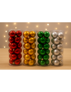 Confezione 32 Sfere di Natale 5cm Assortite, Palline Natalizie, Addobbi Albero, La magia di Natale per la casa 2