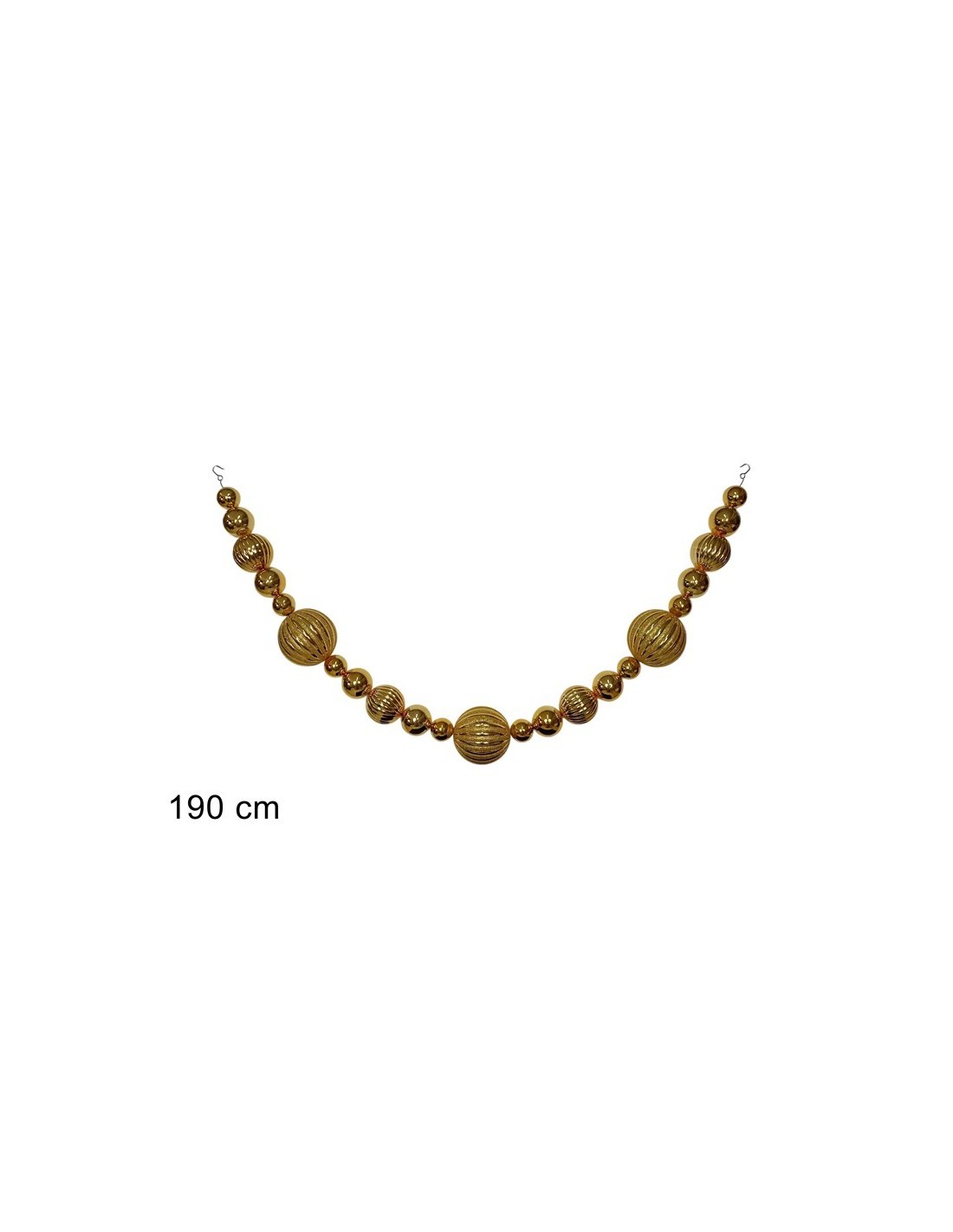 GHIRLANDA 23 SFERE 190CM ORO PLASTICA