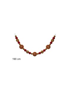 GHIRLANDA 23 SFERE 190CM ROSSO/ORO PLASTICA