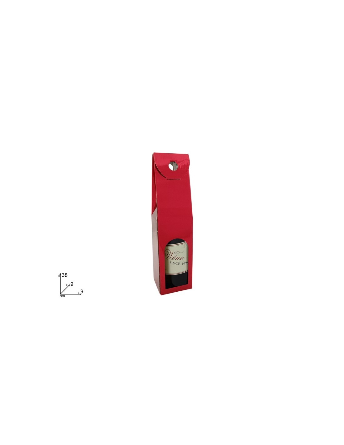 Box Portabottiglia di Natale Rosso Metallizzato, Confezione Regalo Vino, Accessori Natalizi, La magia di Natale per la casa