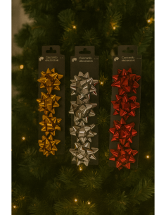 Set 4 Coccarde Lucide di Natale 6cm Assortite, Fiocchi Regalo,  La magia di Natale per la casa 2