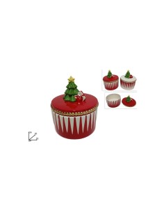 Barattolo di Natale in Ceramica 24cm con Alberello Assortito, Porta Biscotti, Decorazioni, La magia di Natale per la casa