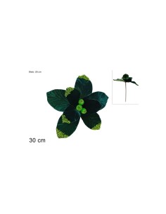 STELO FIORE VELLUTO CON BACCHE VERDE