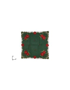 Centrotavola di Natale Tessuto Verde 85x85cm con Decoro Stella di Natale,  La magia di Natale per la casa