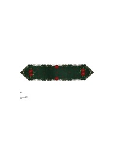Runner di Natale Tessuto Verde 40x180cm con Decoro Stella di Natale,  La magia di Natale per la casa