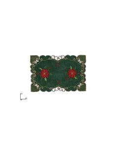 Tovaglietta di Natale Tessuto Verde 30x45cm con Decoro Stella di Natale, La magia di Natale per la casa