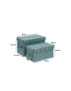 Set 2 Contenitori Lise Verde in Poliestere e Metallo – 5five Simply Smart