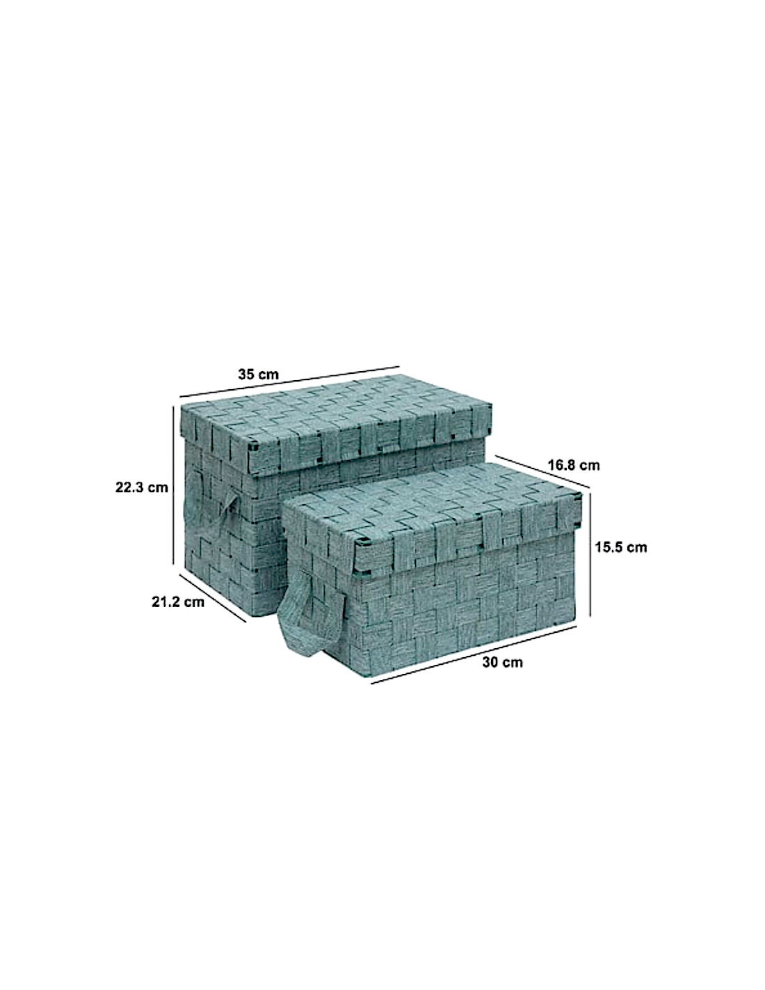 Set 2 Contenitori Lise Verde in Poliestere e Metallo – 5five Simply Smart