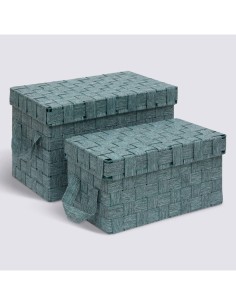 Set 2 Contenitori Lise Verde in Poliestere e Metallo – 5five Simply Smart