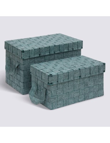 Set 2 Contenitori Lise Verde in Poliestere e Metallo – 5five Simply Smart