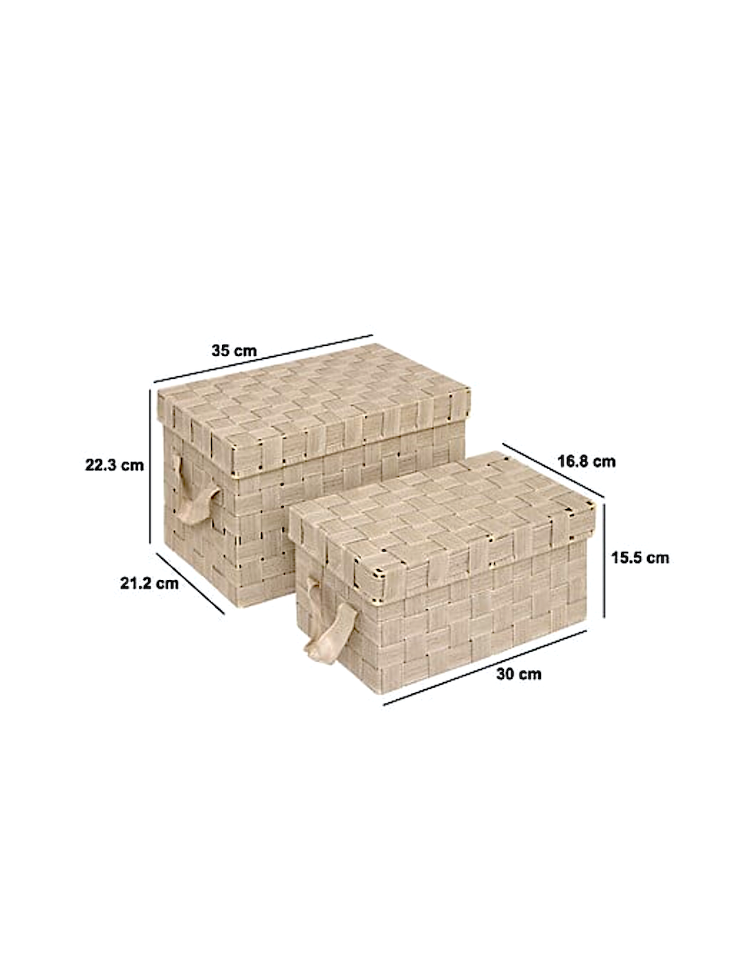 Set 2 Contenitori Lise Beige in Poliestere e Metallo – 5five Simply Smart