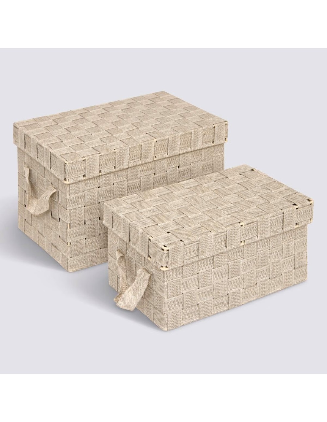 Set 2 Contenitori Lise Beige in Poliestere e Metallo – 5five Simply Smart