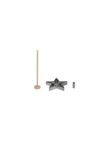 Set di 5 stampini, 1 cilindro e 1 timbro per biscotti stella Natale