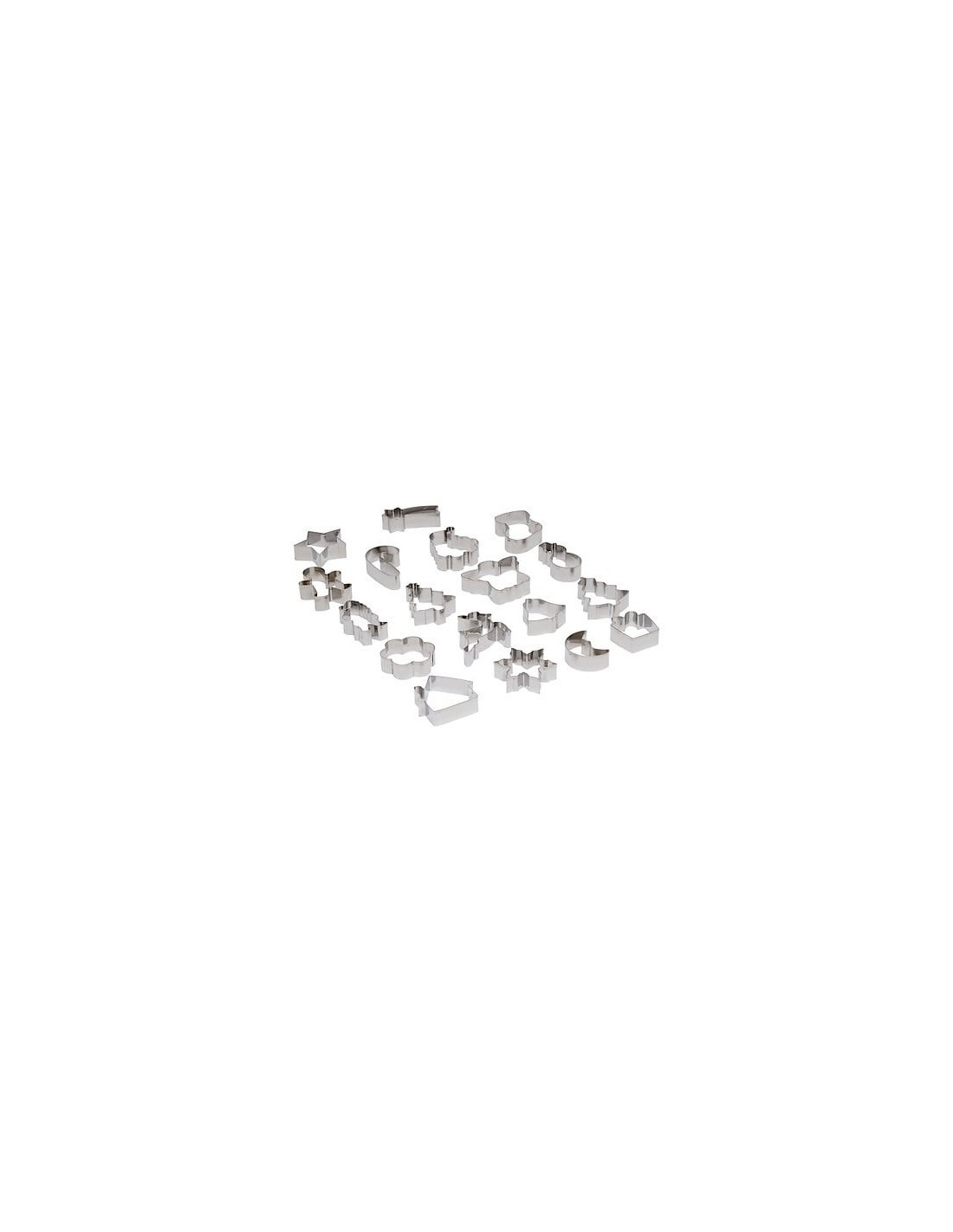 Set di 18 stampini Natale in acciaio inox