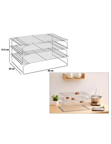 Confezione da 3 retine per pasticceria 40 x 25 cm