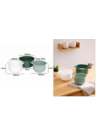 Set di 3 ciotole per mixer impilabili