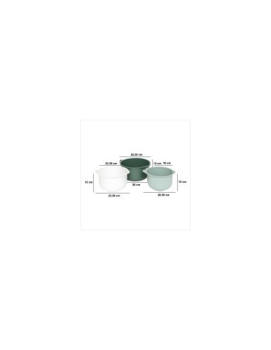 Set di 3 ciotole per mixer impilabili