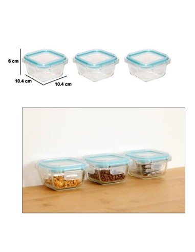 Set di 3 contenitori 0,18 L Clipeat in vetro trasparente