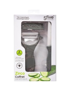5five Coltello e pelapatate in ceramica zirco – Lama resistente e affilata