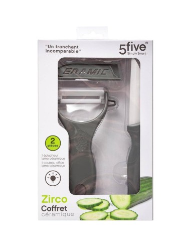 5five Coltello e pelapatate in ceramica zirco – Lama resistente e affilata