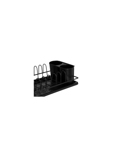 Scolapiatti 1 livello Black Edition in metallo nero 41,5x17,4x9,6 cm