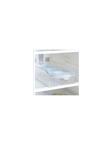 Contenitore con Ruote per Frigorifero – L 22,5 x P 36,5 x H 10,8 cm, Streaks PET Trasparente