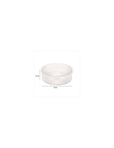 Vassoio Rotante per Frigorifero – Ø 25 x H 8,2 cm, Streaks PET Trasparente