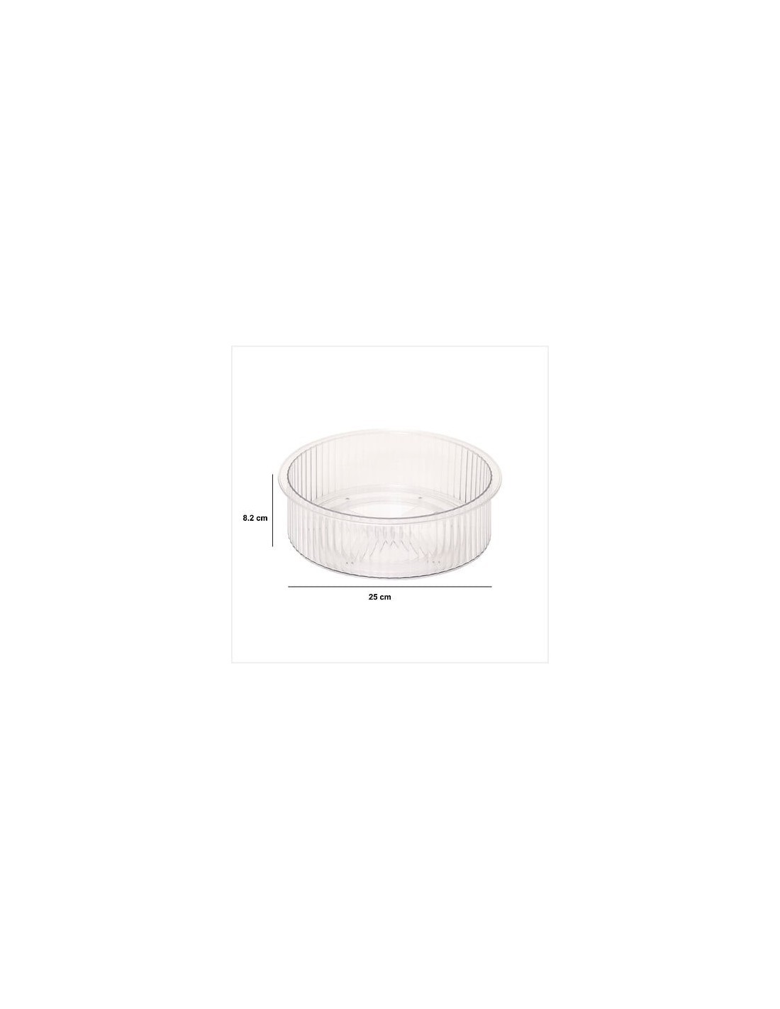 Vassoio Rotante per Frigorifero – Ø 25 x H 8,2 cm, Streaks PET Trasparente