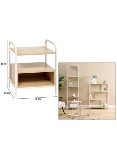 5five Curva Chevet – Comodino Curvilineo a 2 Livelli in Legno Chiaro