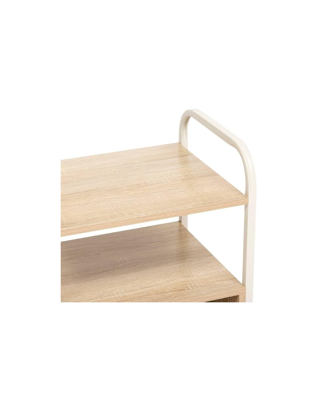 5five Curva Chevet – Comodino Curvilineo a 2 Livelli in Legno Chiaro