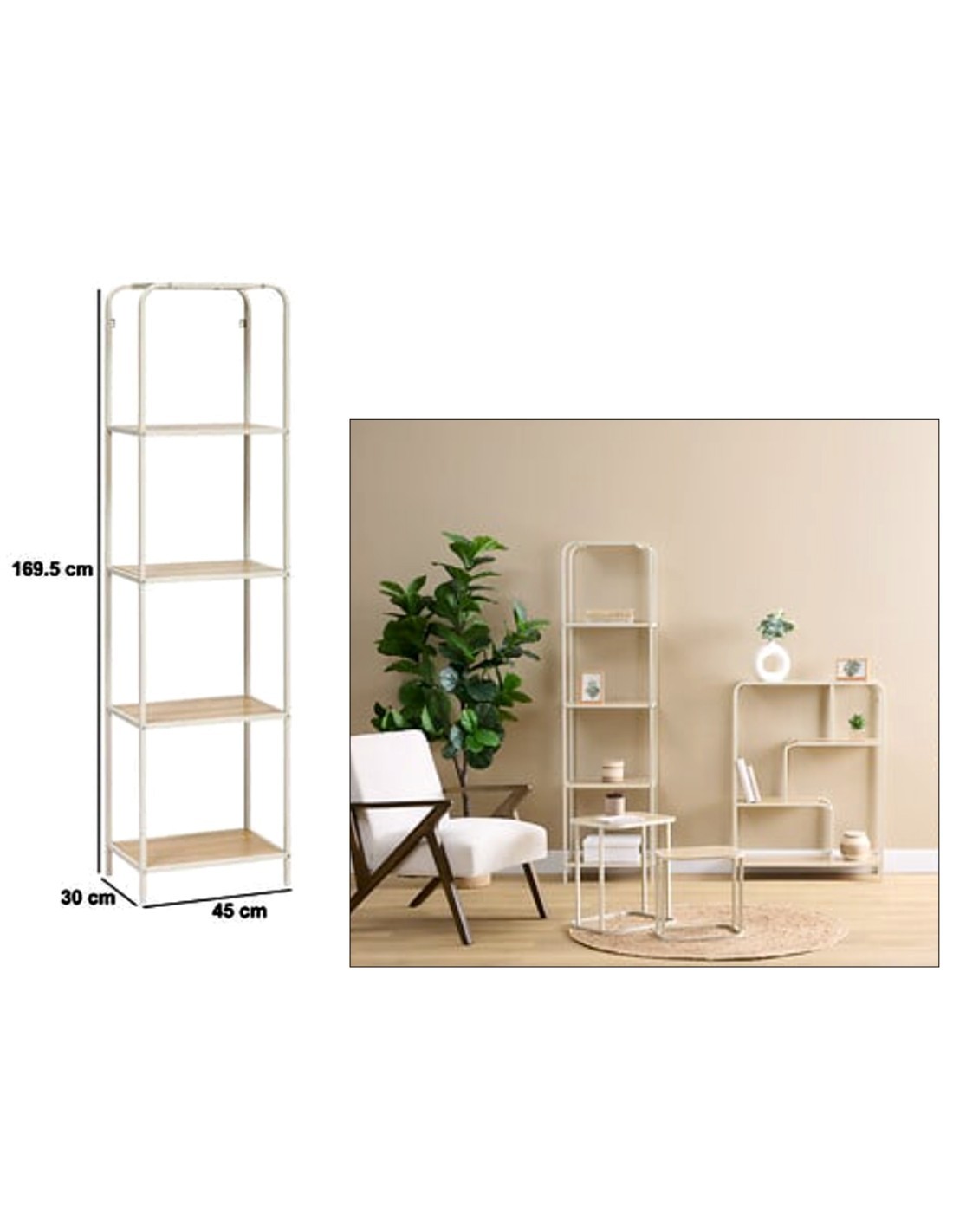 Scaffale 5five Curvy a 4 Livelli – Legno Chiaro