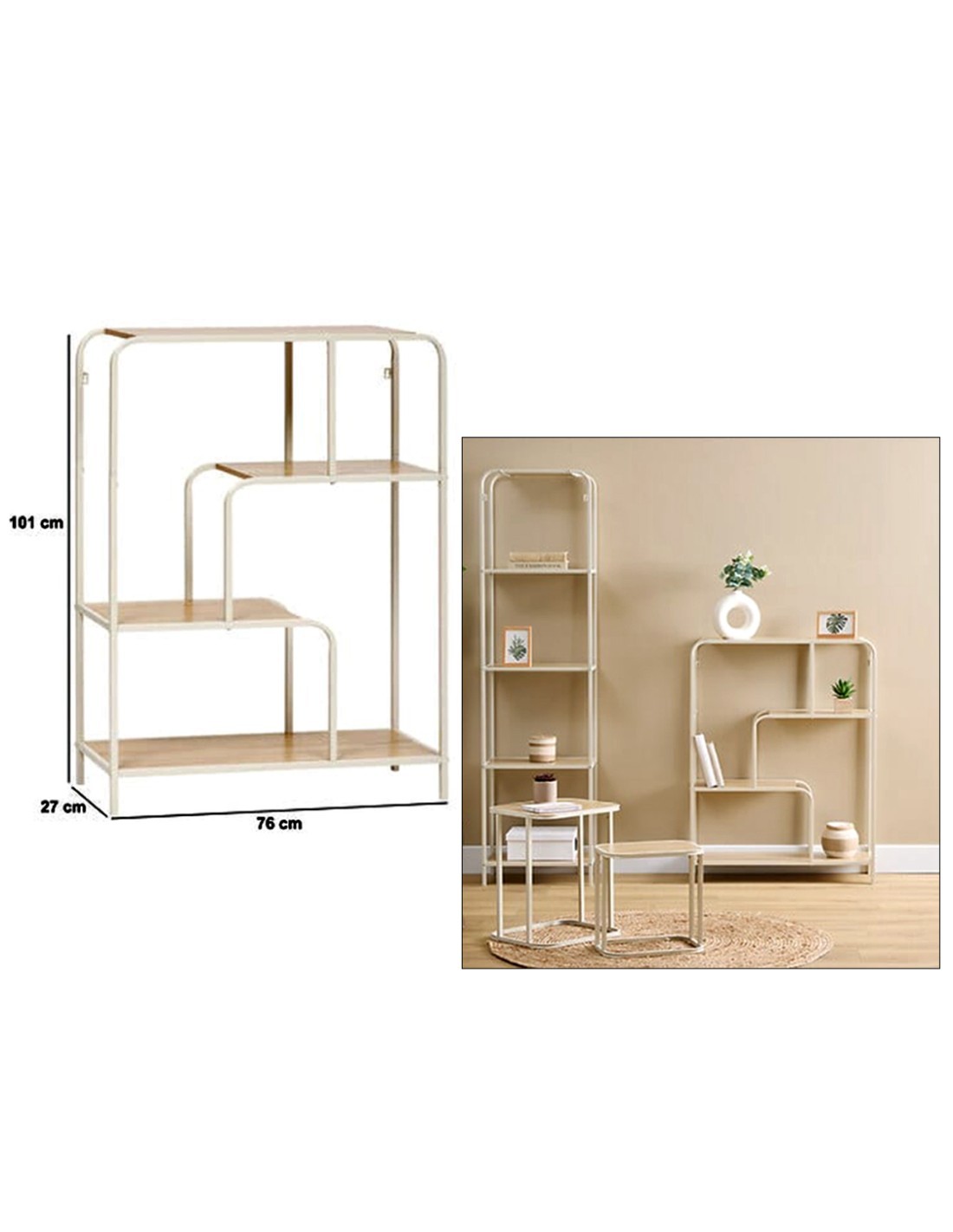 Consolle Curvilinea 5five a 4 Ripiani – Legno Chiaro