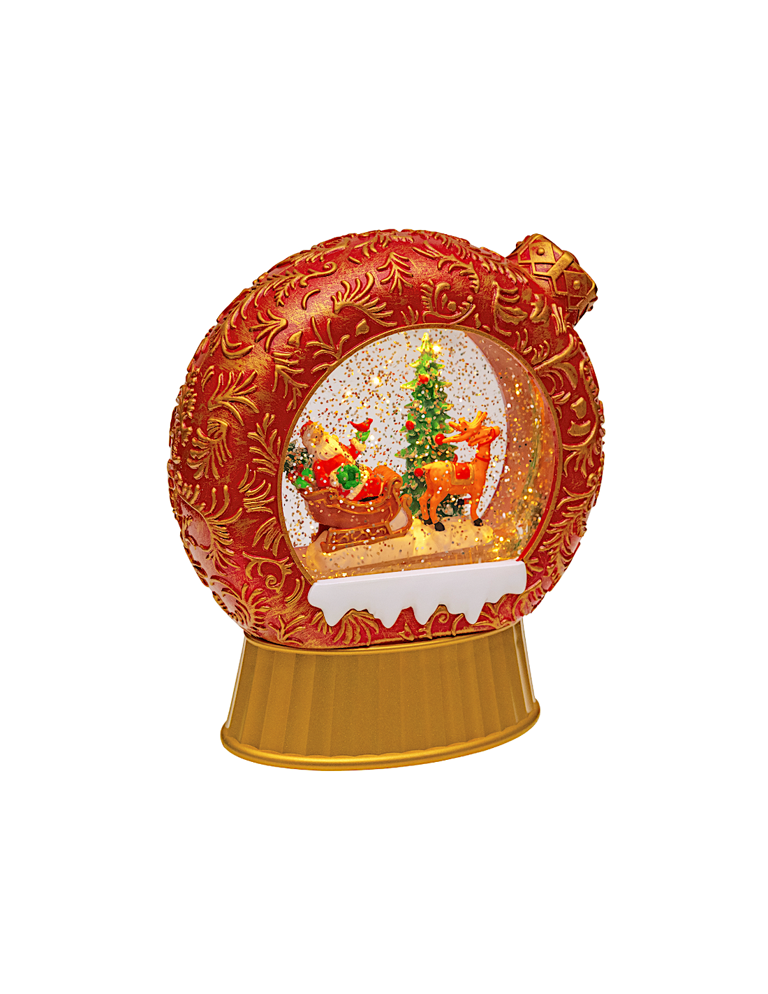 SFERA NATALIZIA 79472 ROSSA GLITTER LED 20CM