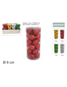 CONF 24 SFERE 8CM ASSORTITO