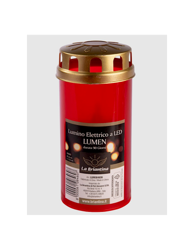 LUMINO VOTIVO ROSSO H13,5CM ELETTRICO A LED